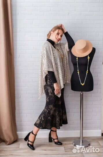 Накидка-пончо блестящая 