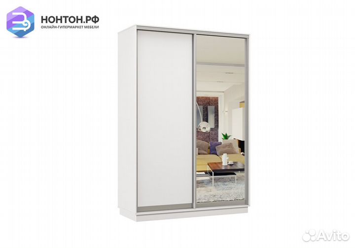 Шкаф-купе двухдверный Вега белый