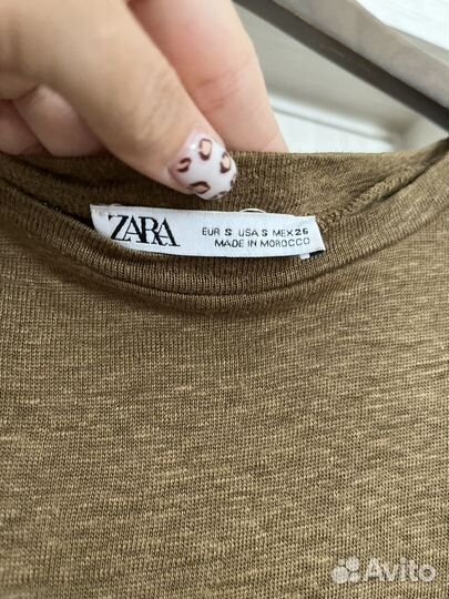 Льняная футболка Zara