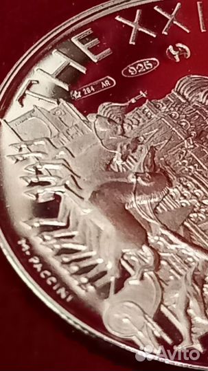 Медаль настольная, Олимпиада 80, Италия, серебро