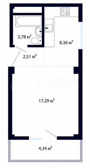 1-к. квартира, 36,3 м², 3/9 эт.