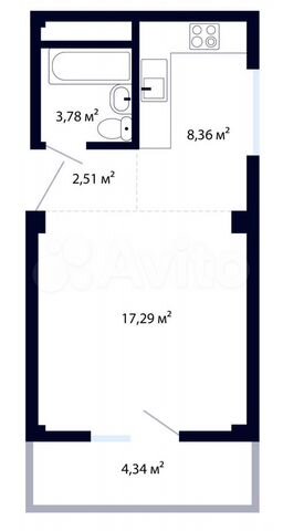 1-к. квартира, 36,3 м², 3/9 эт.