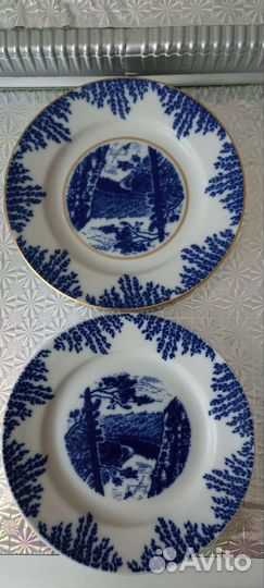 Тарелки кобальт Богдановичи 2 штуки