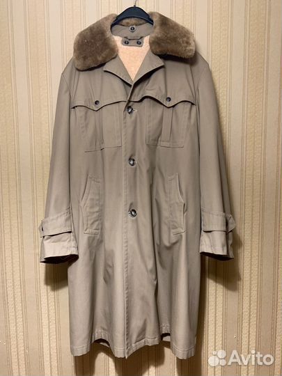 Плащ тренч мужской длинный с подкладом зимний