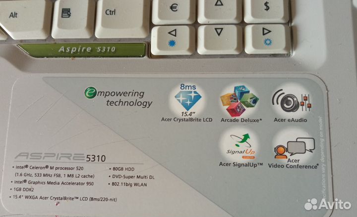 Ноутбук Acer Aspire 5310 рабочий