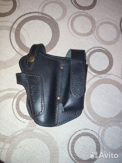 Кожанная кобура для ПМ Tiger с запасным магазином