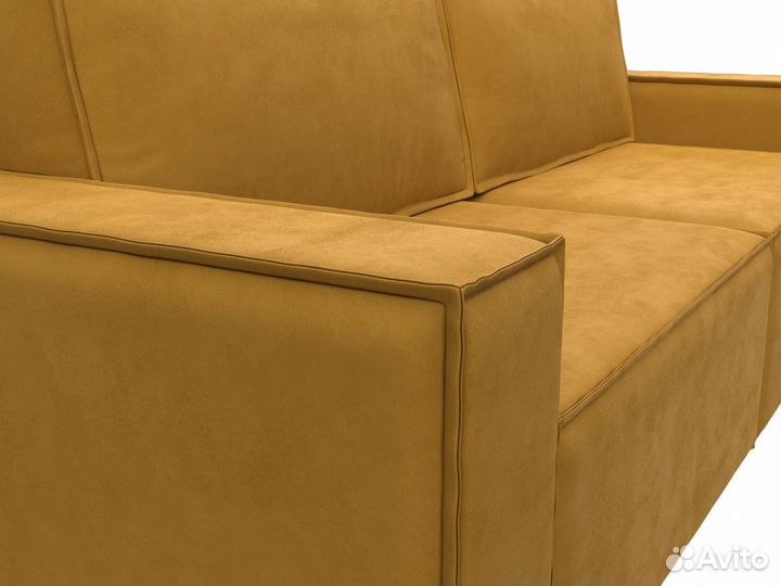 Диван прямой Куба, велюр, brut 10 желтый. Москва