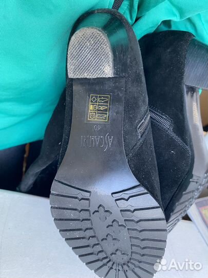 Замшевые сапоги на полную ногу ascolini 40