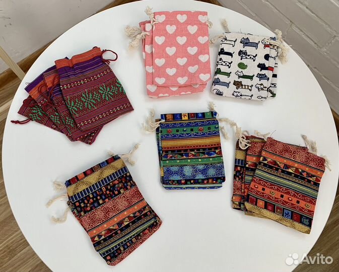 Подарочные мешочки из шелка и хлопка