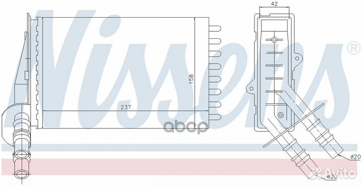 Радиатор печки Renault Clio 98 73374 Nissens