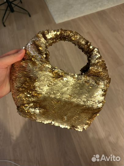 Сумка mango золотистая
