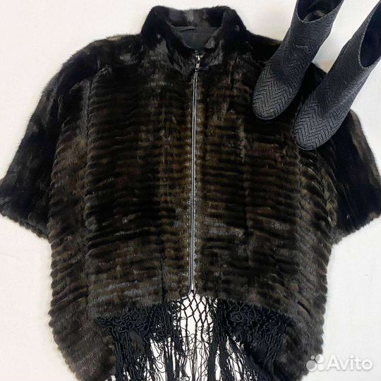 Норковое пончо Vito Ponti