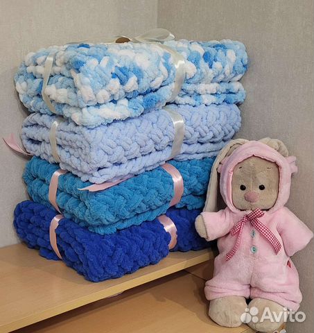 Плюшевый плед одеяло для новорождённого