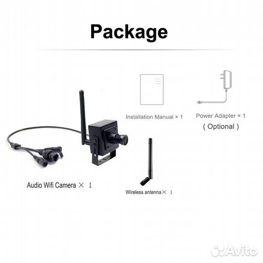 Маленькая IP камера 2MP микрофон Camhi pro