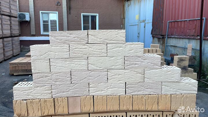 Лицевой кирпич Сливки Рустика меланж ГОСТ