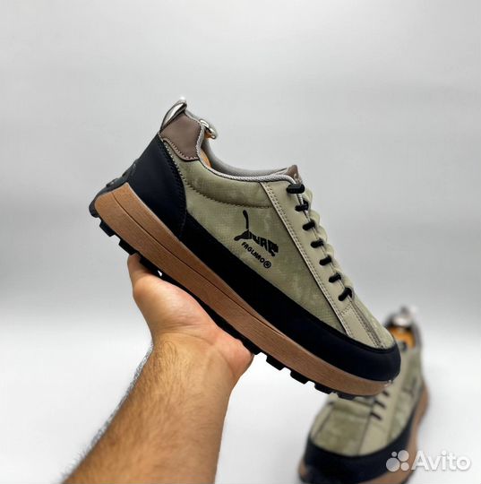 Кроссовки мужские весенние зеленые без меха 40-44