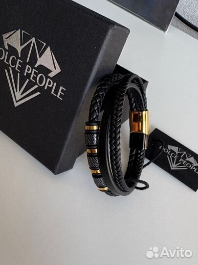 Мужской золотой браслет dolce people