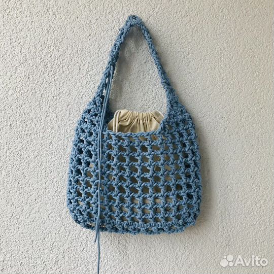 Вязаная летняя сумка из хлопка