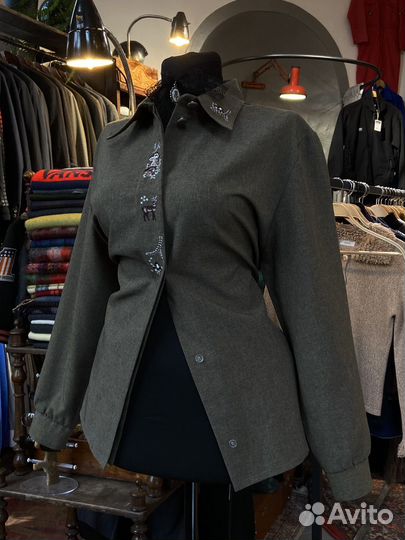 Рубашка с вышивкой лесной сюжет винтаж