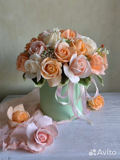 Букет на свадьбу из мыльных цветов