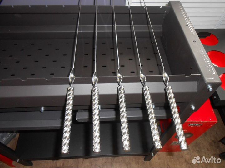 Стальной тубус с шампурами Chromium Steel 45 см