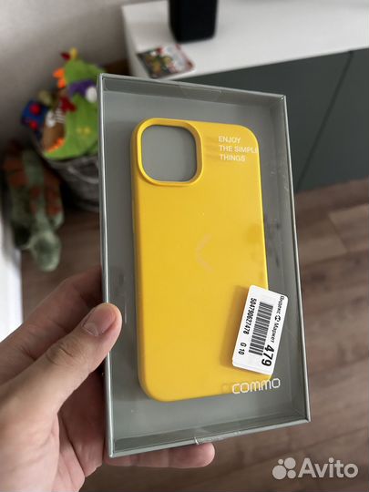 Чехол для iPhone 14 commo желтый