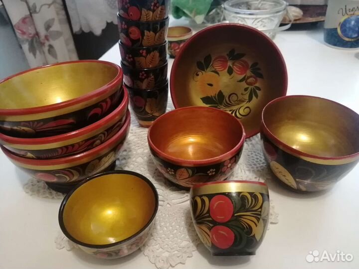 Посуда деревянная хохлома СССР