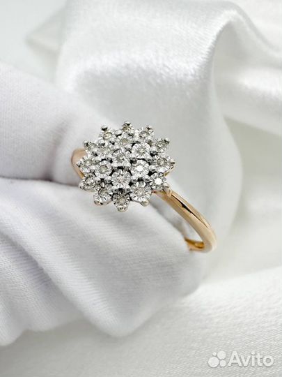 Золотое кольцо с бриллиантами 585 проба 2.36 гр