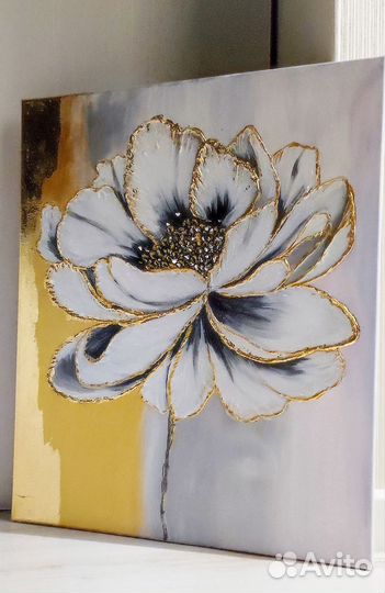 Картина интерьерная. Белый цветок