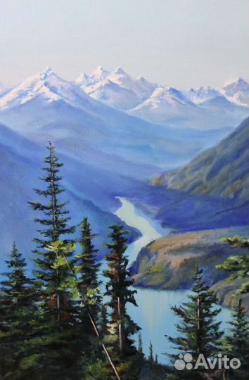 Картина Горная река