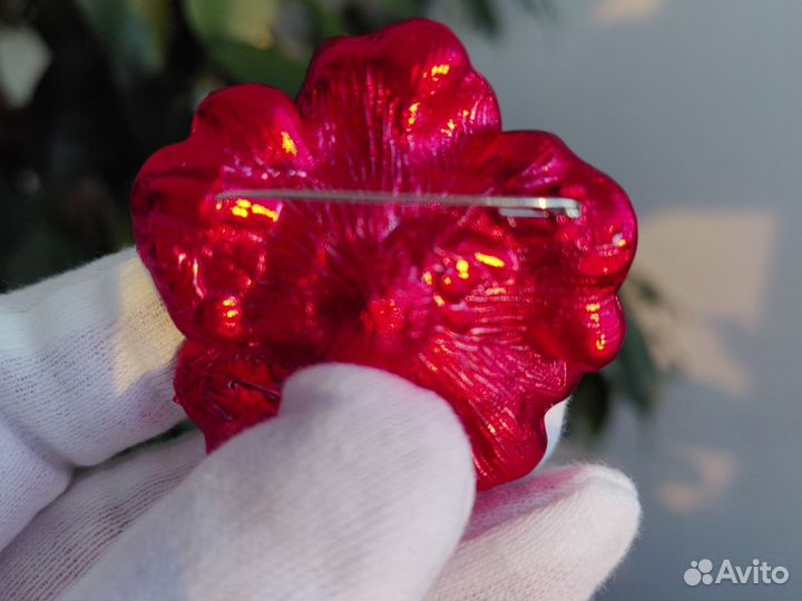 Брошь цветок Красный мак