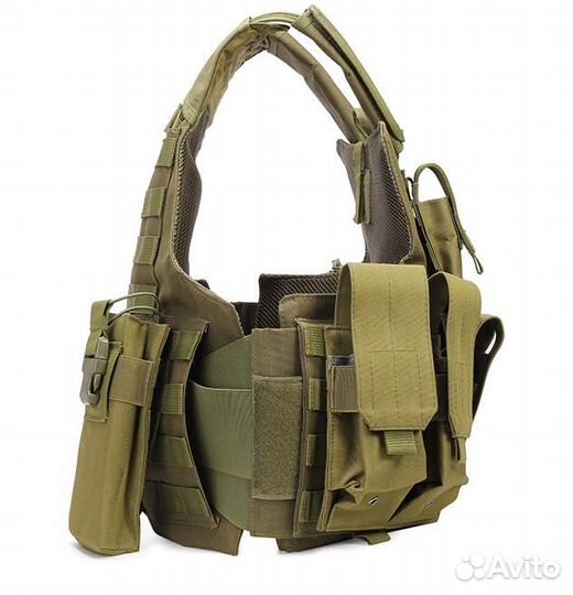 Бронежилет разгрузка жилет тактический, хаки