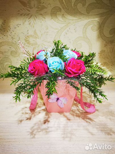 Букет из мыльных роз