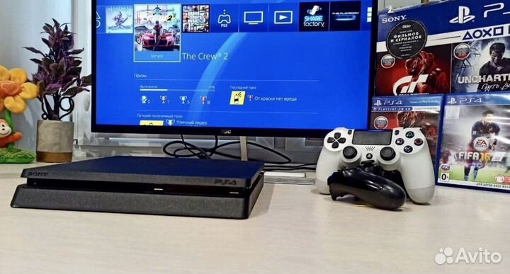 Playstation 4 Slim + 100 игр