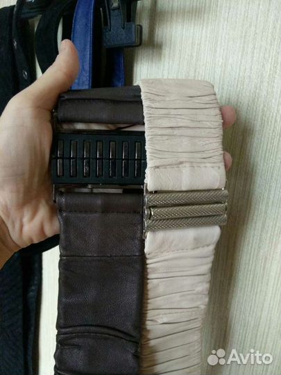 Пояс кожа замша