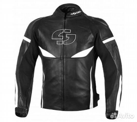 Мотокуртка tschul 890 кожа,черный/белый