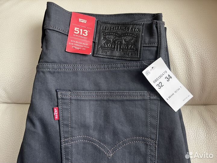 Джинсы Levi's 513 Графит Оригинал 32х34