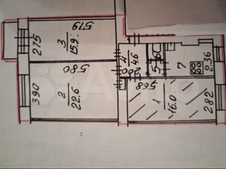 3-к. квартира, 70 м², 4/5 эт.