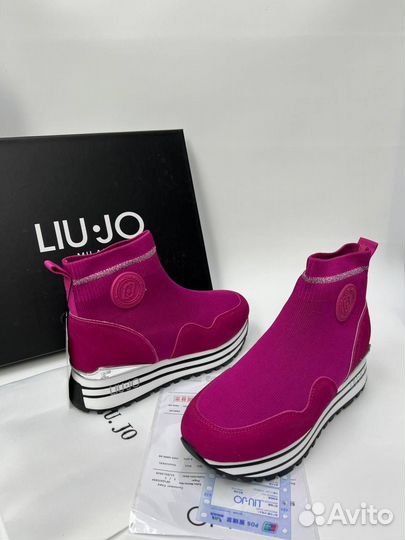 Кроссовки Liu jo женские розовые фуксия чулок