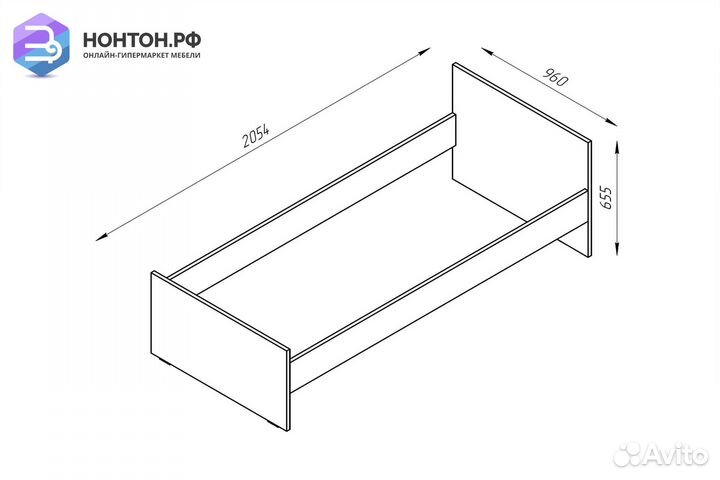 Кровать односпальная Орион белая с ящиками