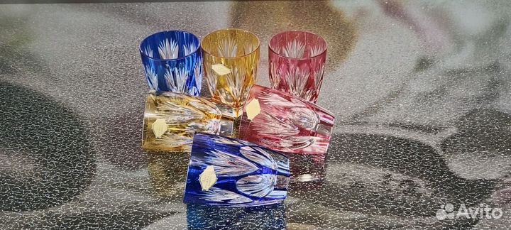 Хрустальные цветные стаканы Германия