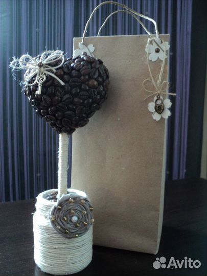 Сердечко кофейное