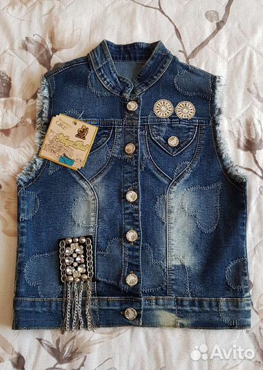 Джинсовая жилетка для девочки