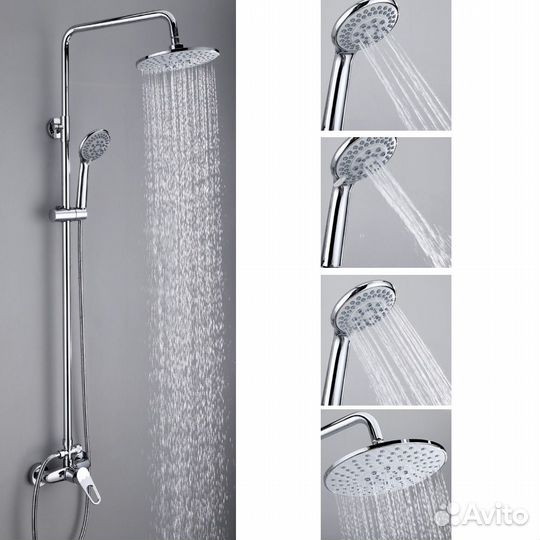 Душевая система без излива с тропическим душем Vieir V023562 Хром