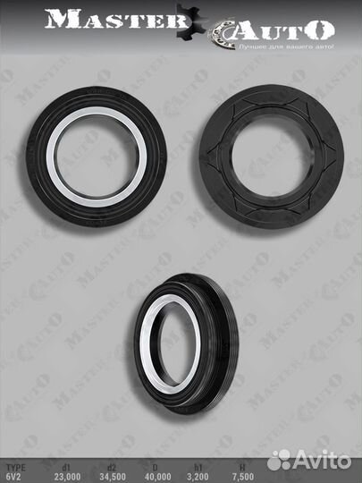 Сальник 23,00/34,30/40,20*3,20/7,50 тип 6V2