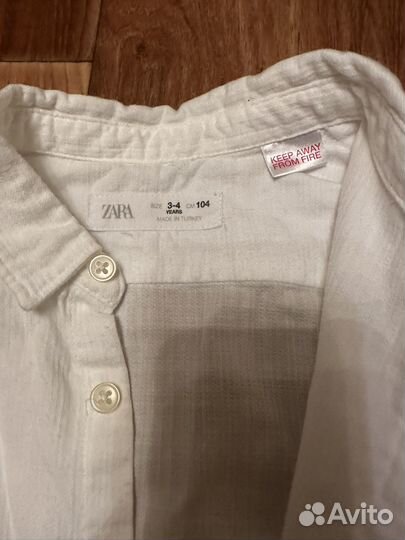 Рубашка zara для мальчика 104