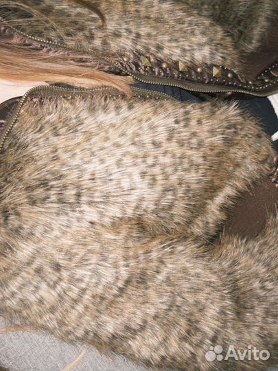 Мини шубка леопардовая экомех винтаж river island