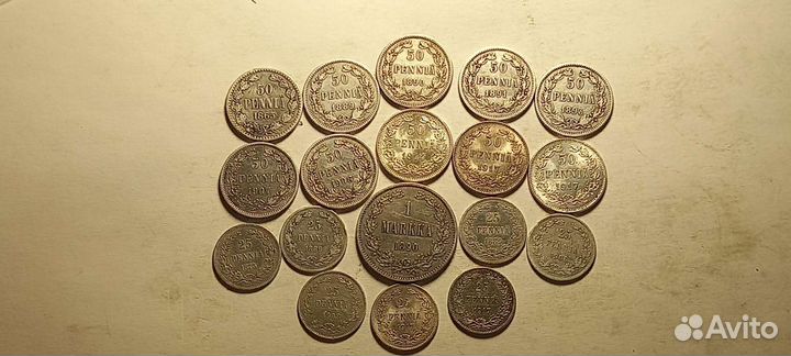 Финляндия. Медь. Серебро. 1864-1917 гг