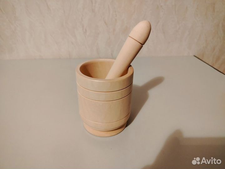 Ступка деревянная новая