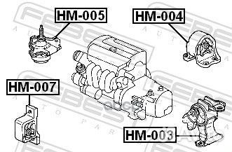 Опора кпп honda CR-V 01-06 AT HM-003 Febest